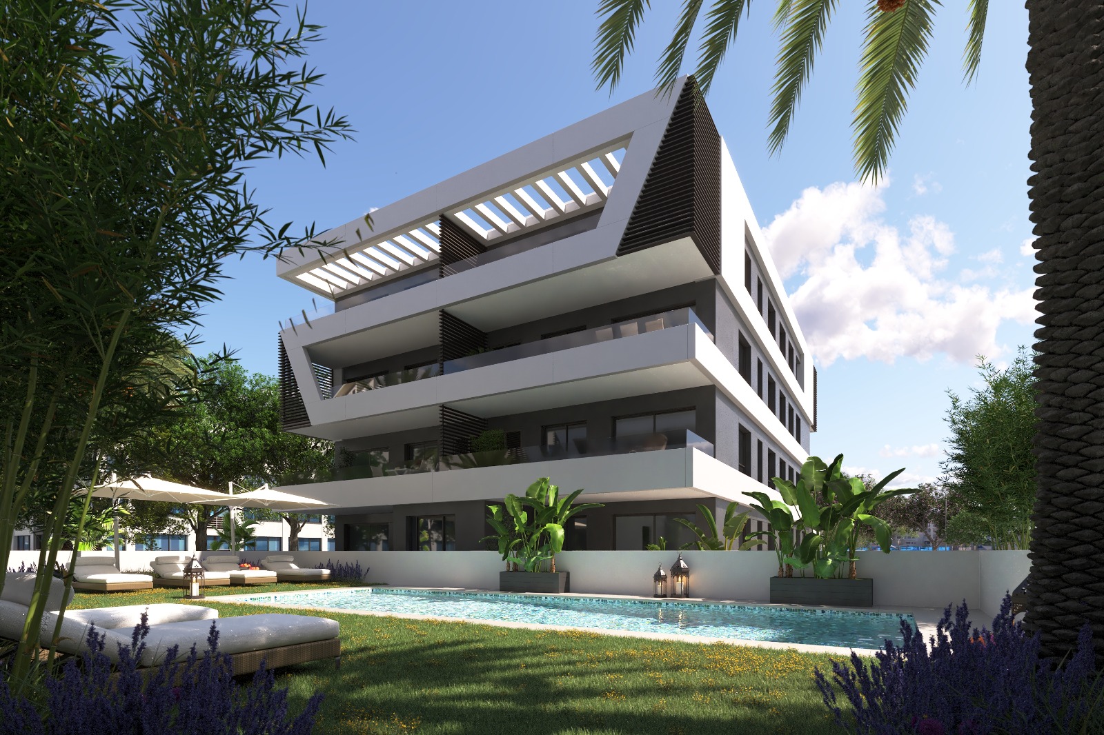 Exterior general view of Hermes Residential Beach in San Juan de Alicante